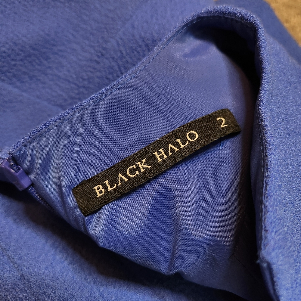 Black Halo Cobalt Blue Fitted Sheath Dress - Picture 4 of 8